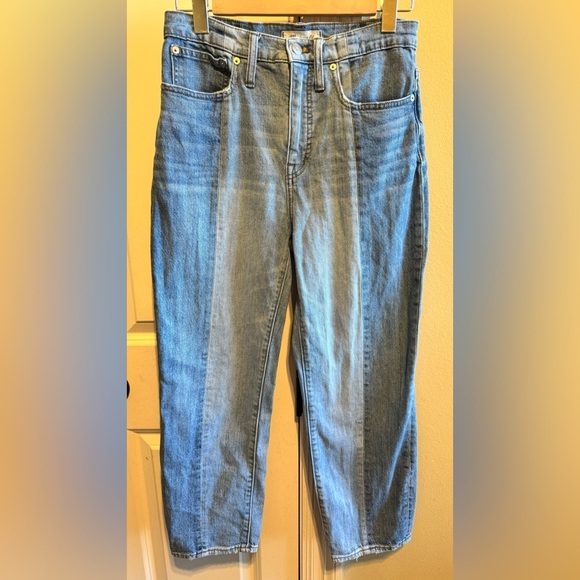 Madewell Classic Straight Two-Tone Denim Blue Jeans Sz 27 - Picture 2 of 14